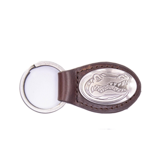Florida Gators Oval Leather Key Fob.