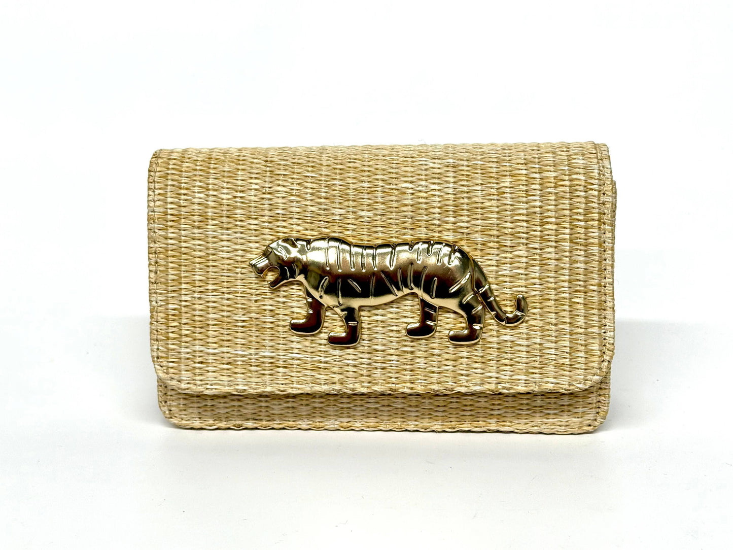 Ruby Straw Clutch- Gold Charm