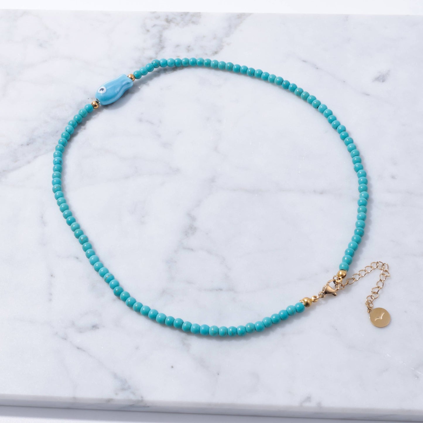 Good Luck Fish Bahama Wood Bead Necklace