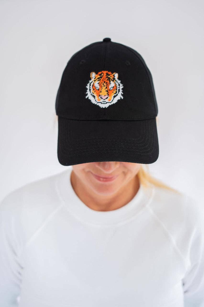 Needlepoint Baseball Hat - Tiger - WS