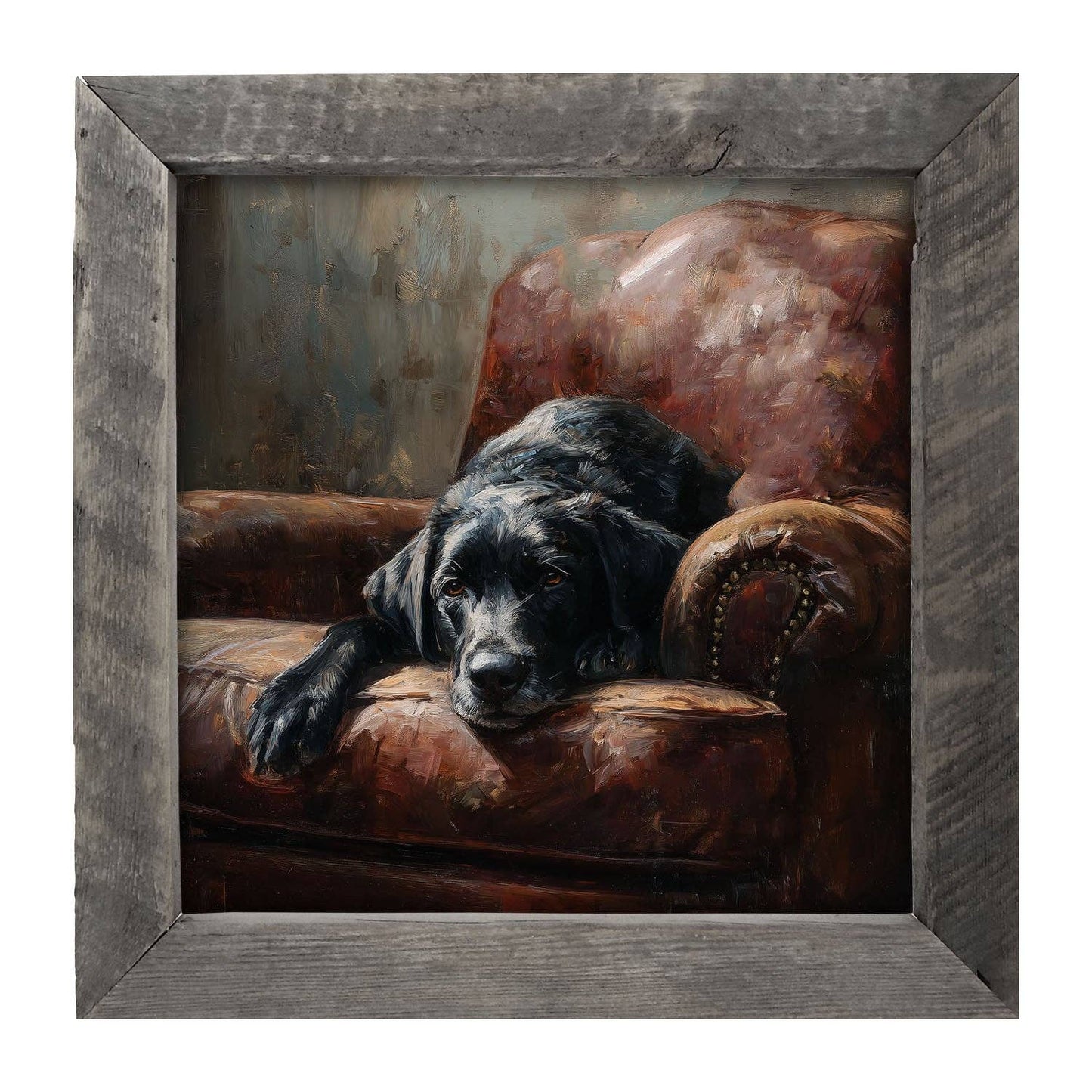 Armchair with Black Lab