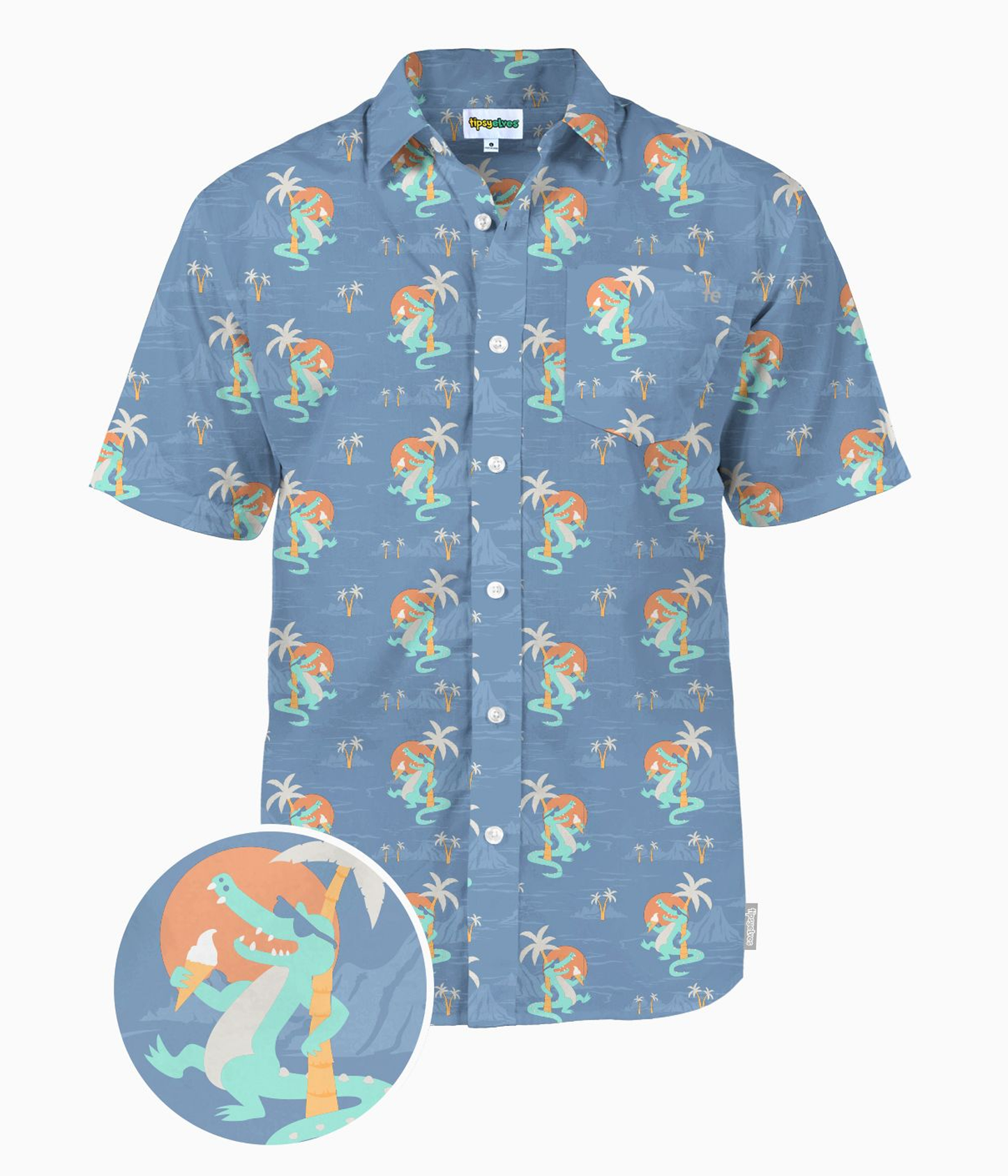Gator Flavor Men's Hawaiian Shirt - Fun Novelty Button Down