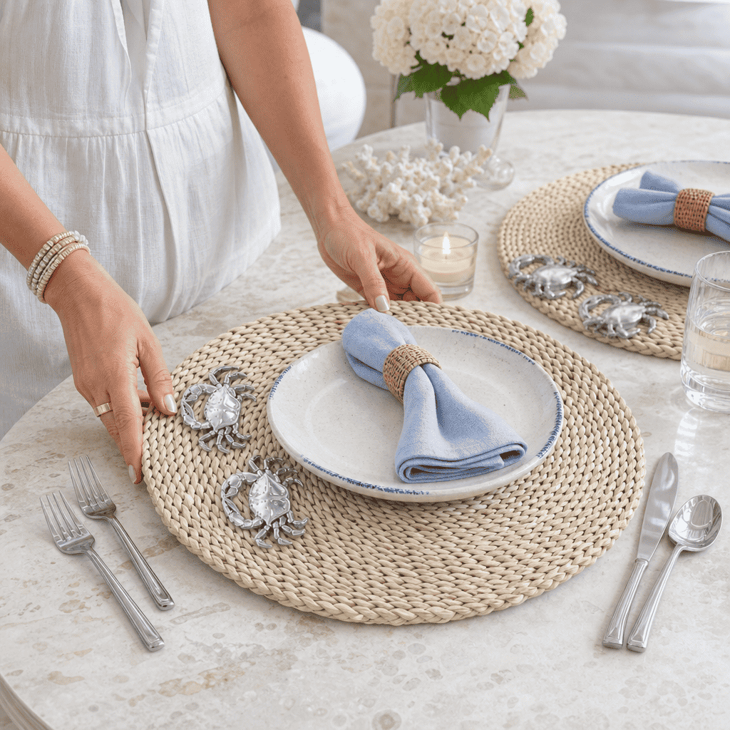 Crab Twisted Seagrass Placemats - set of 4