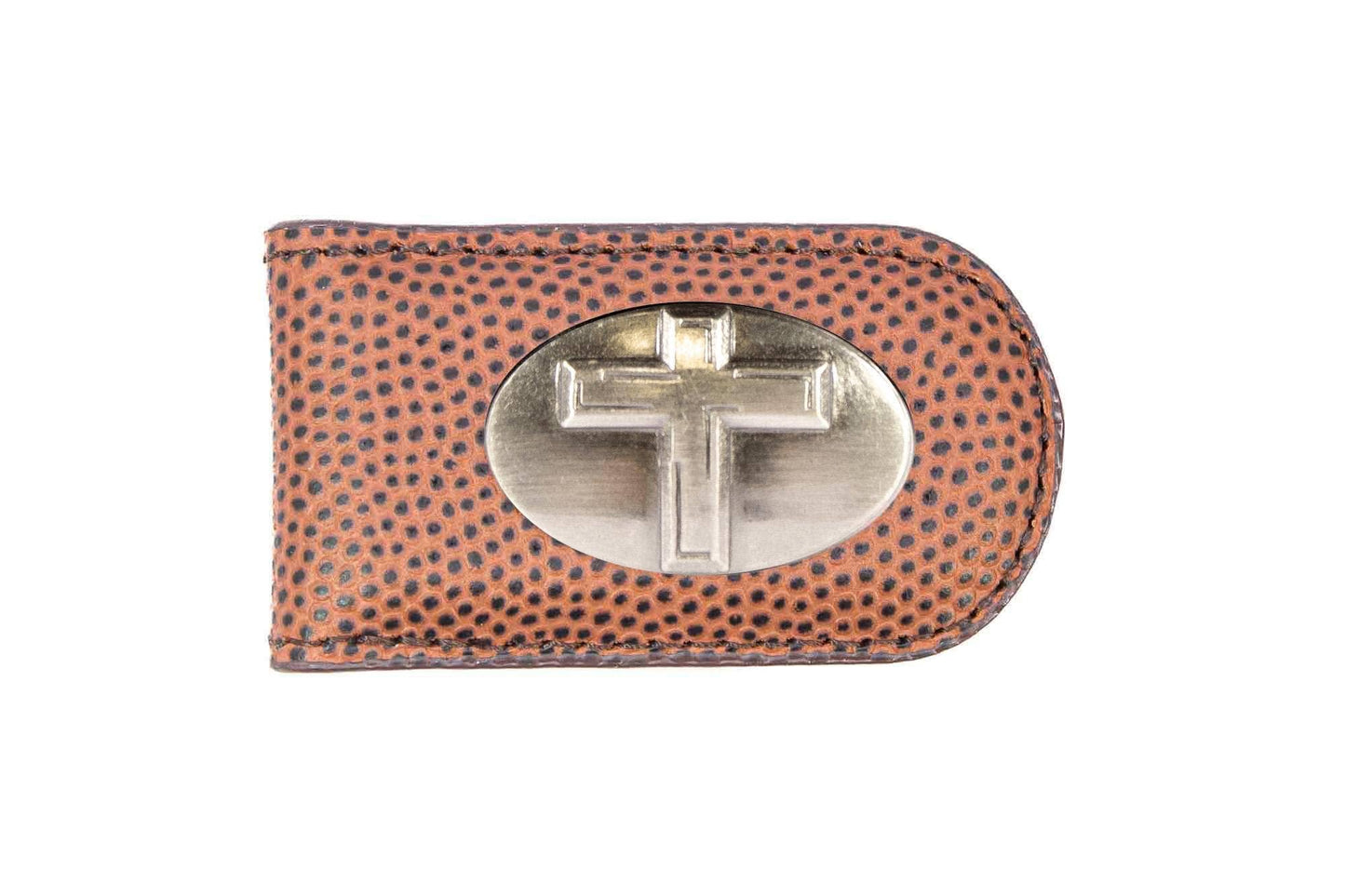 Christian Cross Leather Magnetic Money Clip Wallet