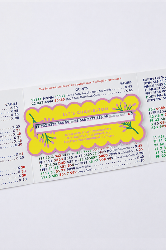 Mahjong Line Finder Tool for Standard and Large Size NMJL Cards - Yellow