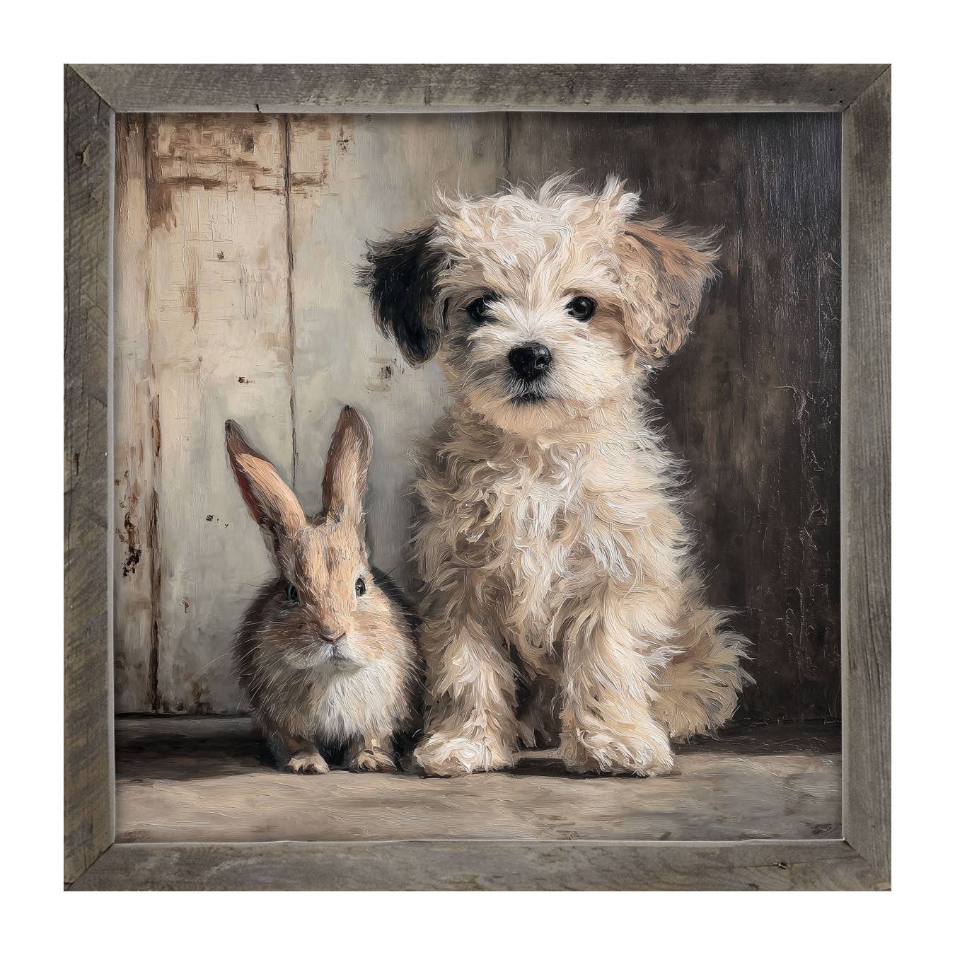 Dog Posing with Bunny