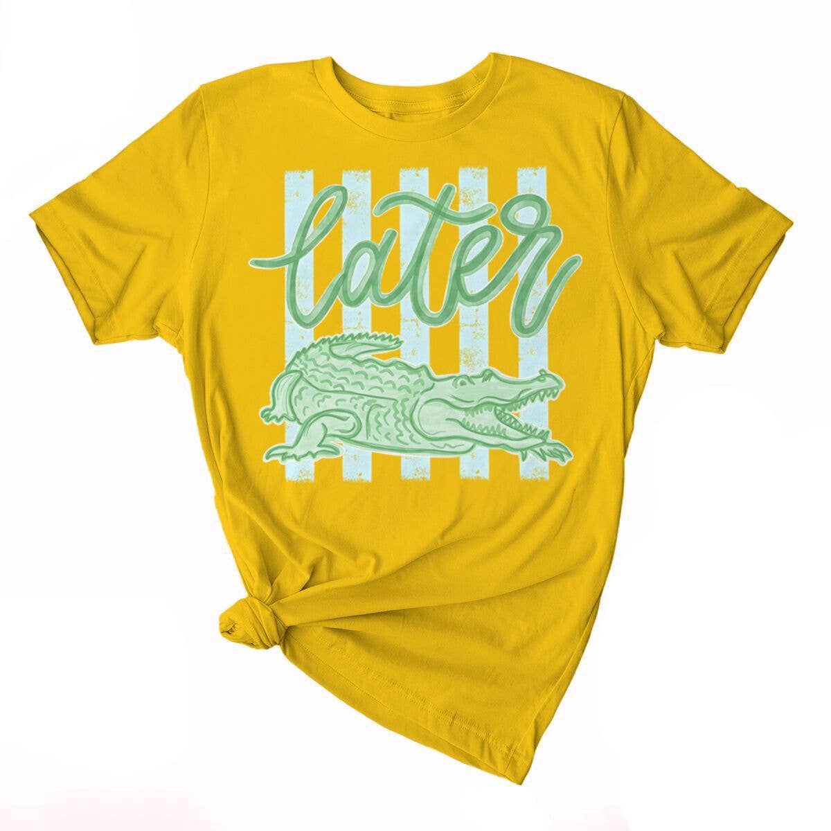 Stripe Later Gator Alligator Graphic Tee Cotton Shirt