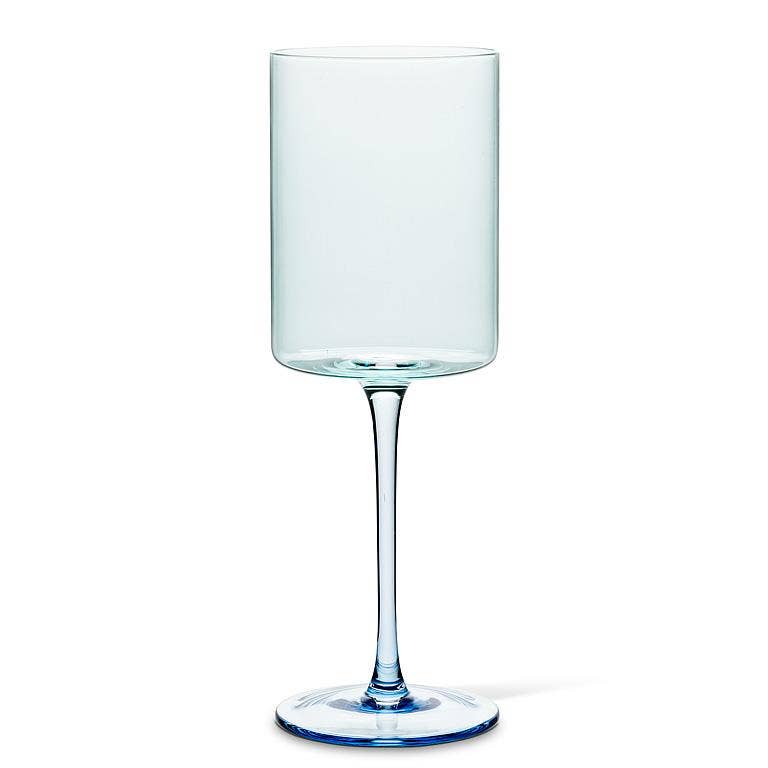 Slender Blue Wine Glass
