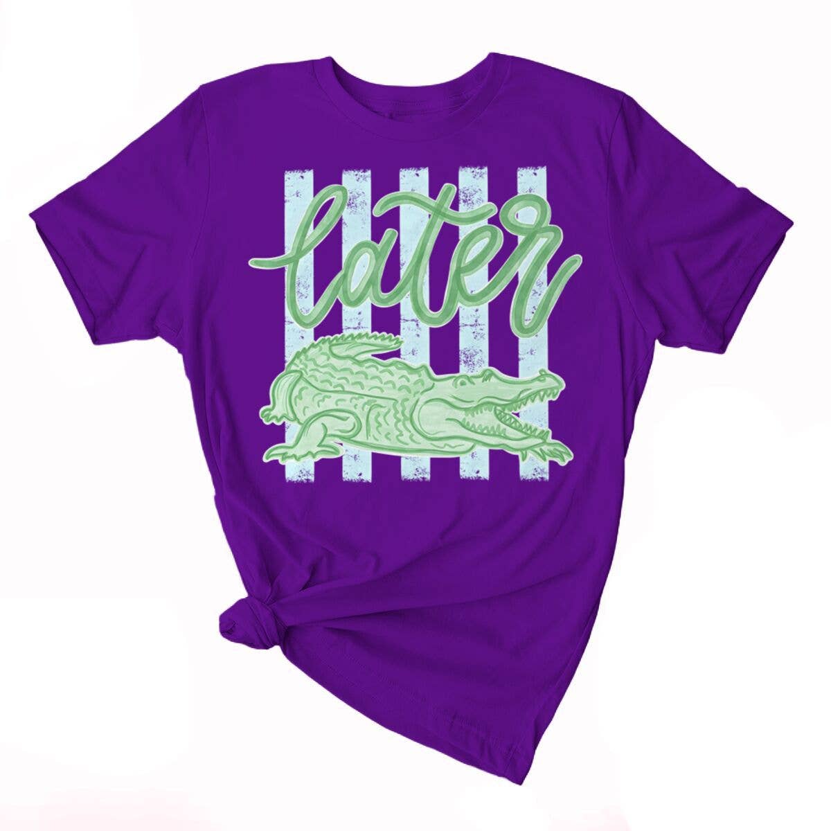 Stripe Later Gator Alligator Graphic Tee Cotton Shirt
