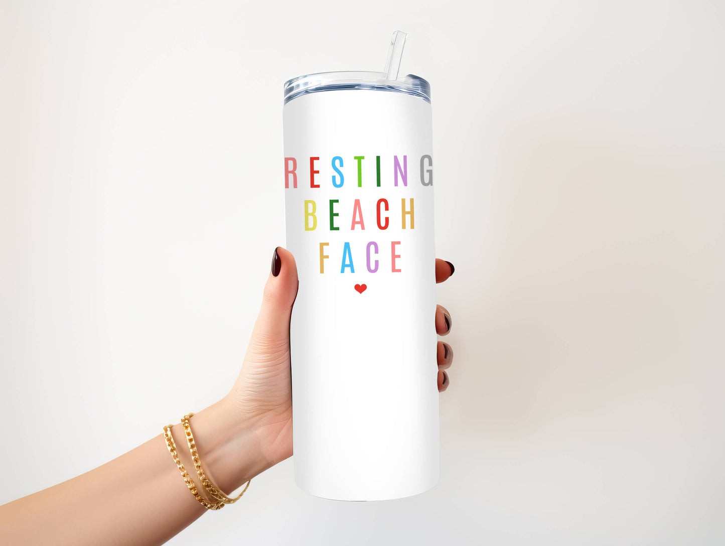 Colorful Resting Beach Face 20 oz Tumbler