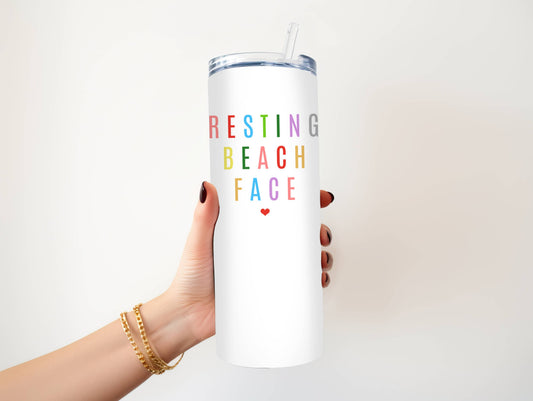 Colorful Resting Beach Face 20 oz Tumbler