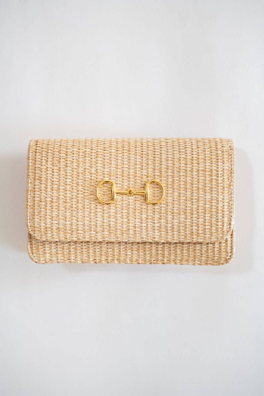 Ruby Straw Clutch- Gold Charm