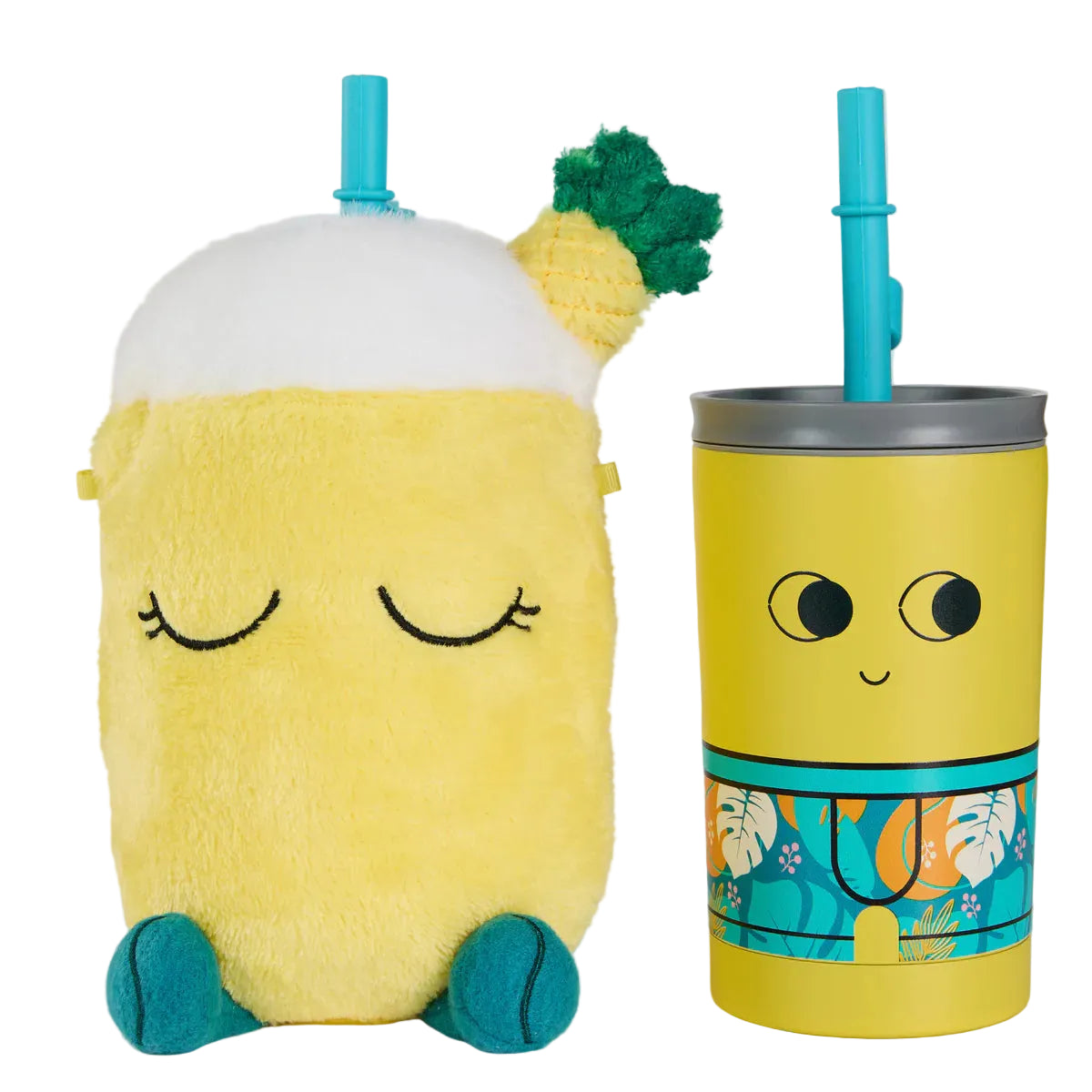 Asobu Stainless Steel Tumbler Flex Straw Smiley Face