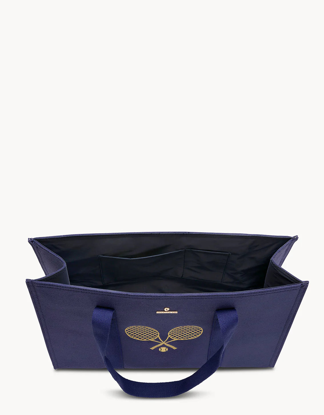 Navy Carry All Tote - Crossed Tennis Rackets & Ball