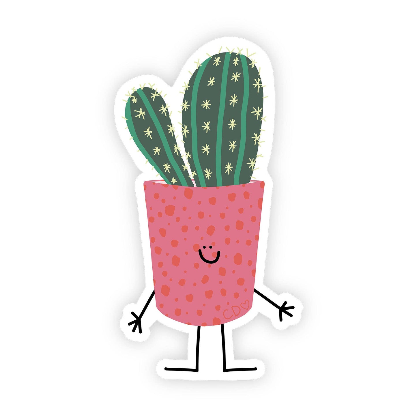 Cactus Doodle Friend Decal Sticker