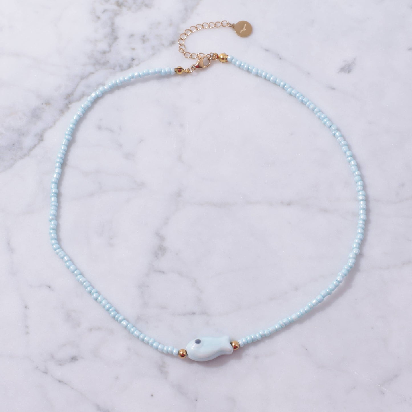Good Luck Fish Bahama Wood Bead Necklace