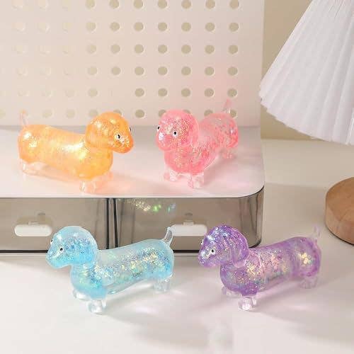 Glitter Dachshund Squeeze Stress Toys