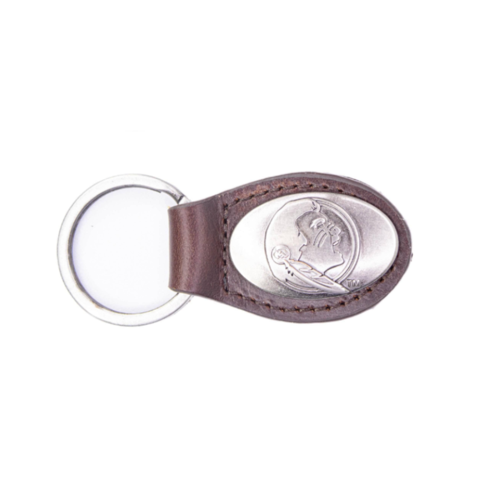 FSU Seminoles Oval Leather Key Fob.
