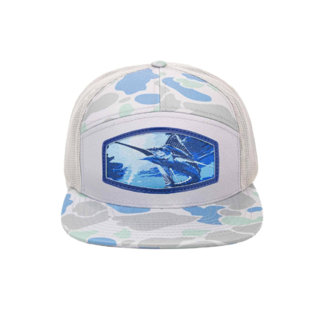 Marlin Woven Patch Old School Camo Hat.