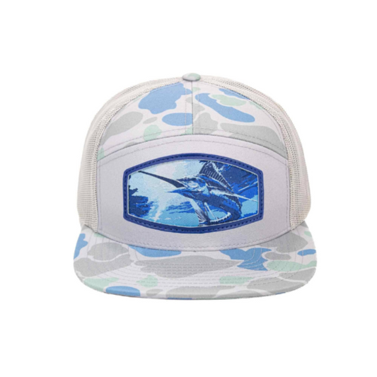 Marlin Woven Patch Old School Camo Hat.