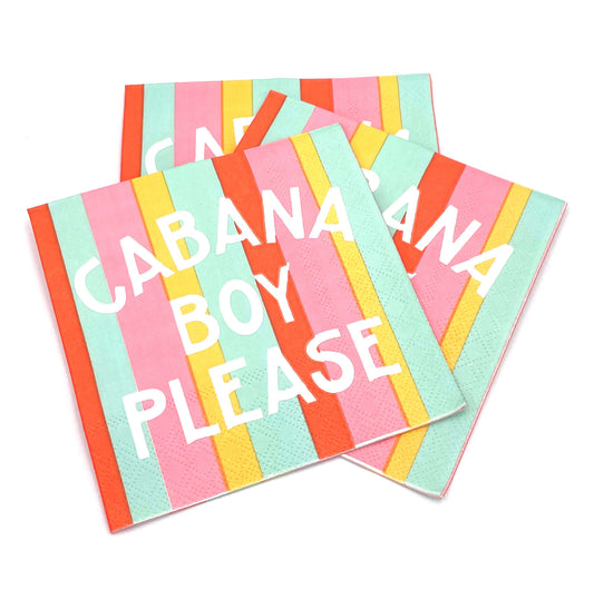 Pool Party Cocktail Funny Napkins | Cabana Boy Please -