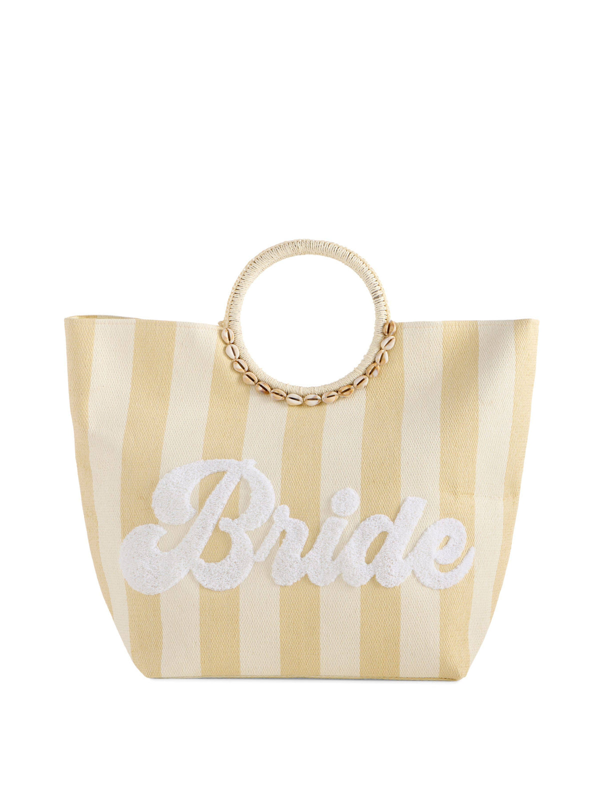 “Bride” Stripe Tote, Natural
