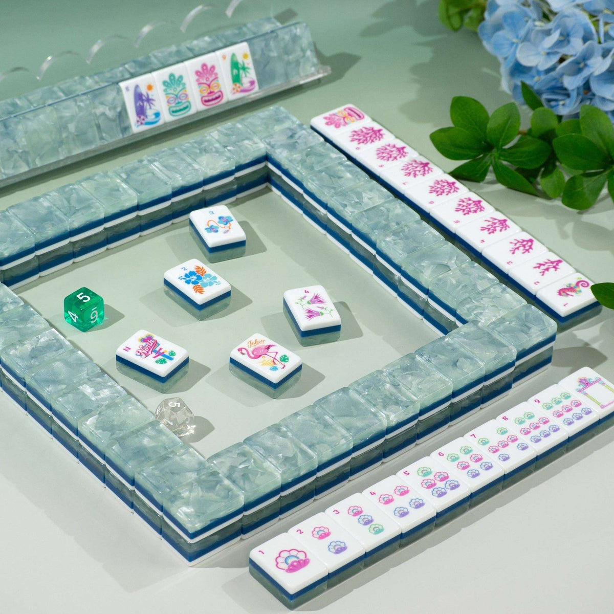Palm Beach Mahjong Set - Moonstone Pearl