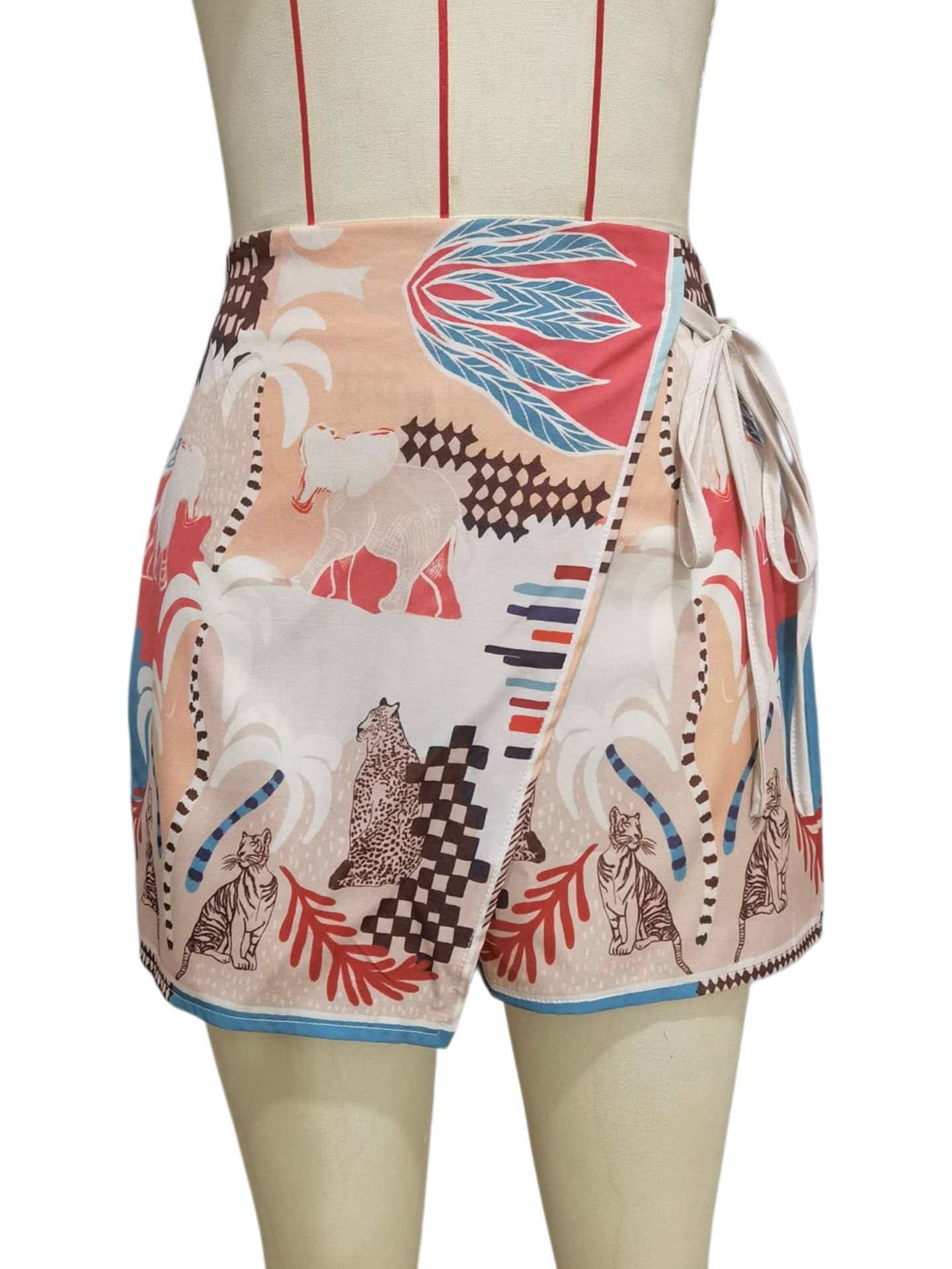 Boho Tropical Floral Casual Beach Shorts With Tie Waist