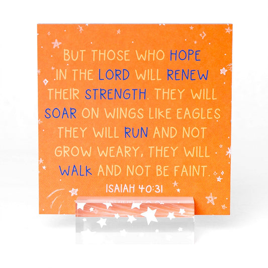 Verses for Strength – Bible Verse Card Set + Display Stand