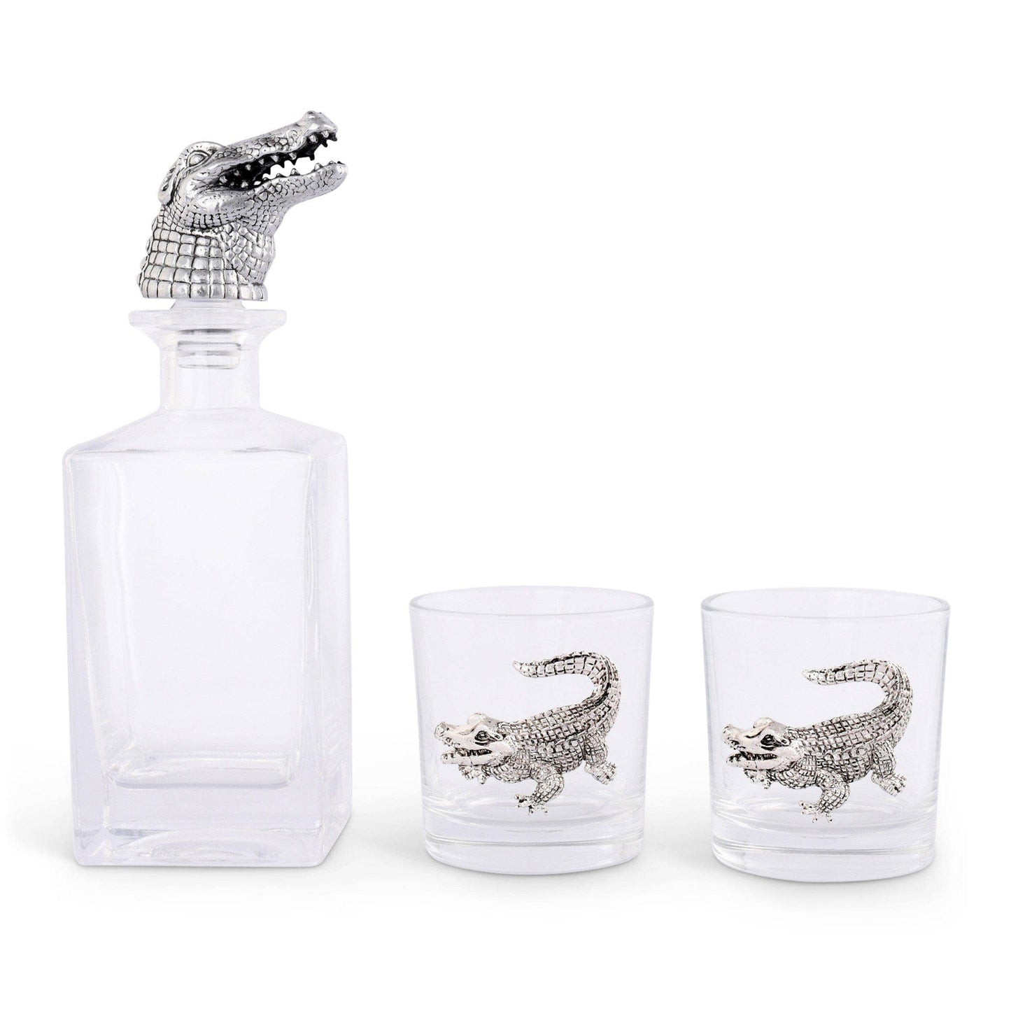 Alligator Decanter Set with Glasses
