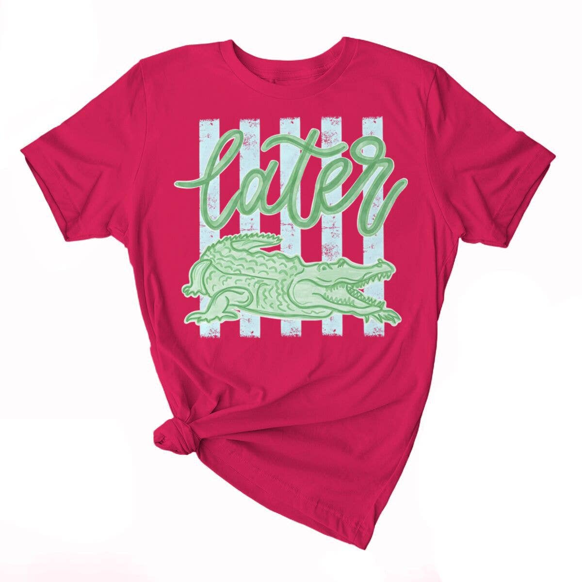 Stripe Later Gator Alligator Graphic Tee Cotton Shirt