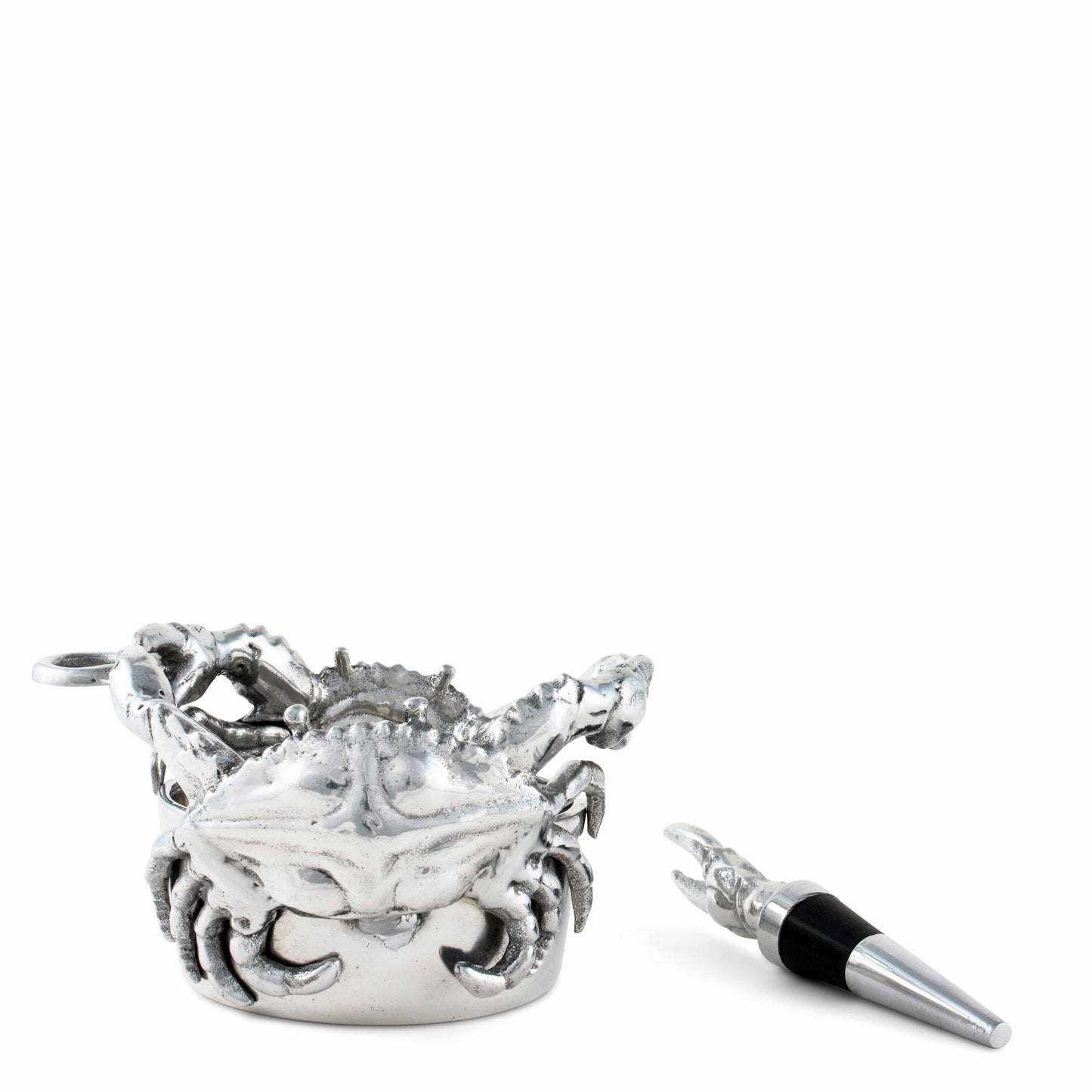 Crab Wine Caddy and Stopper Set