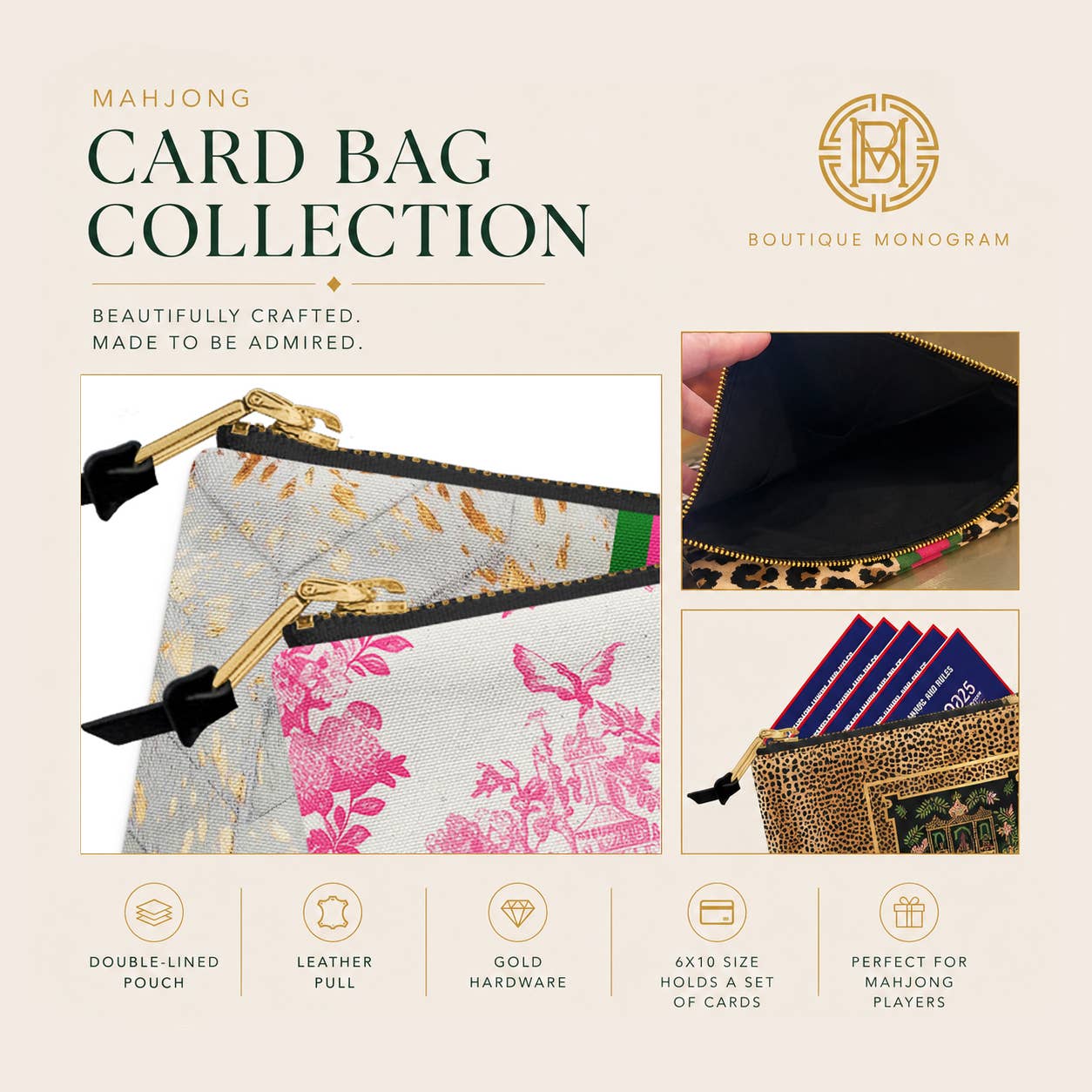 Mahjong Card Bag, Boutique Monogram