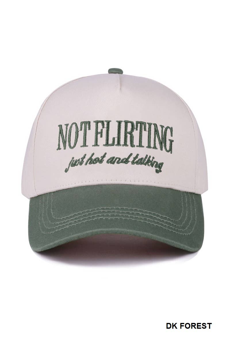 Not Flirting Just Hot and Talking Two Tone Canvas Cotton Cap