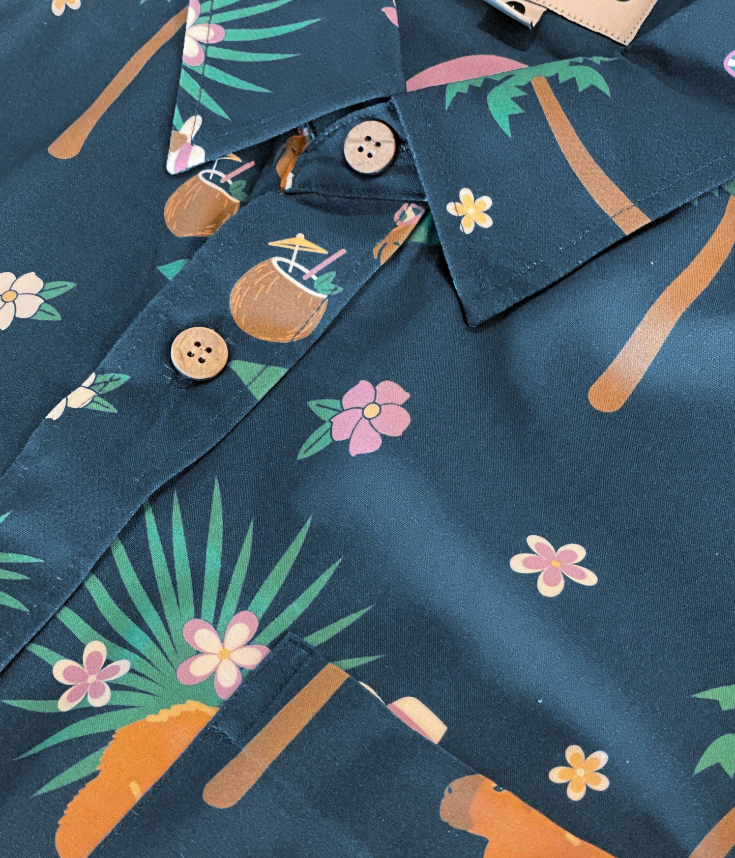 Bahama Capybara Men's Hawaiian Shirt - Fun Button Down