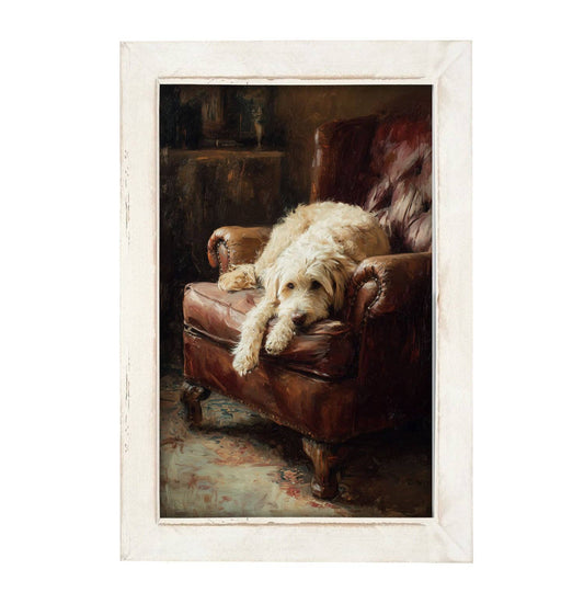 Armchair with Labradoodle - Vertical Frame