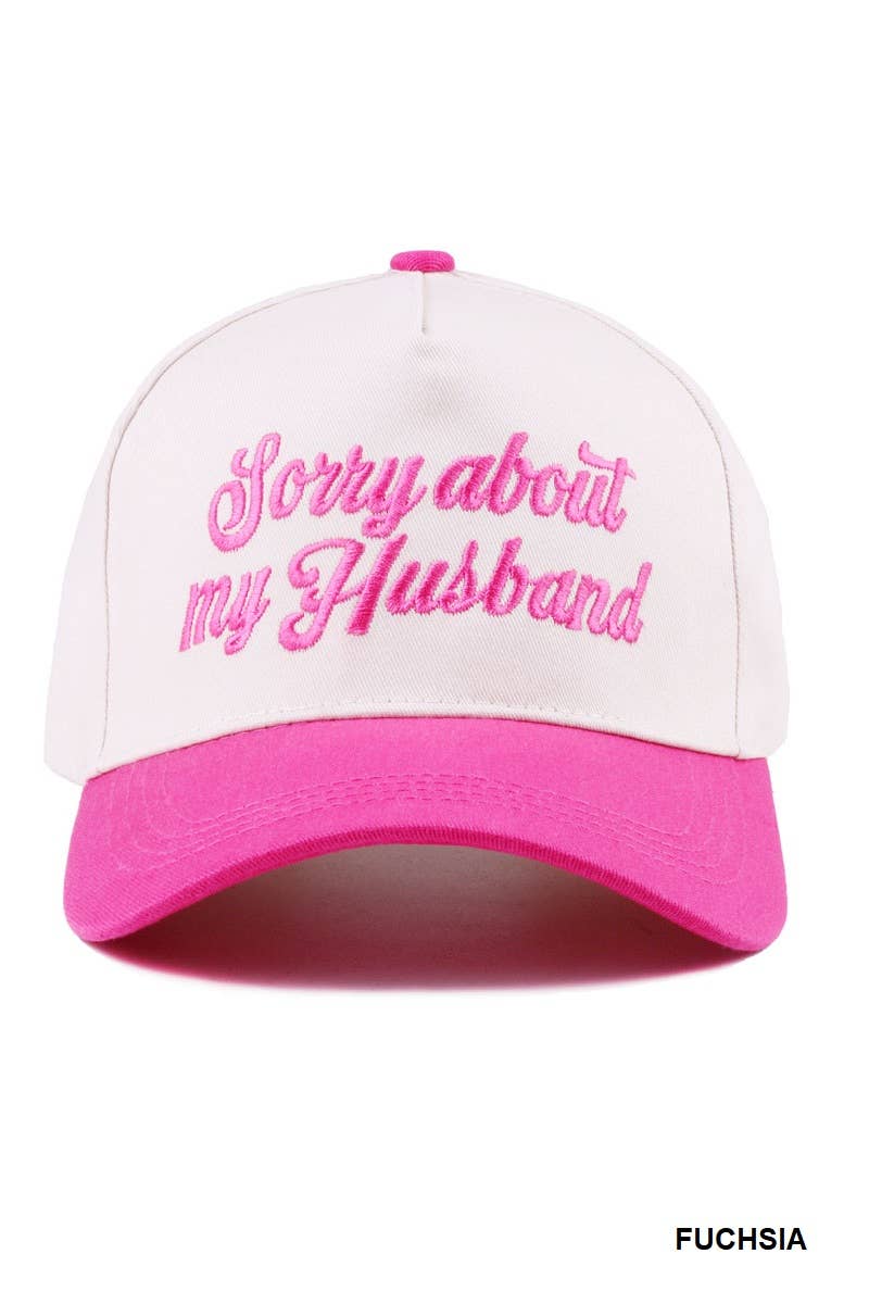 Sorry About My Husband Two Tone Canvas Cotton Cap