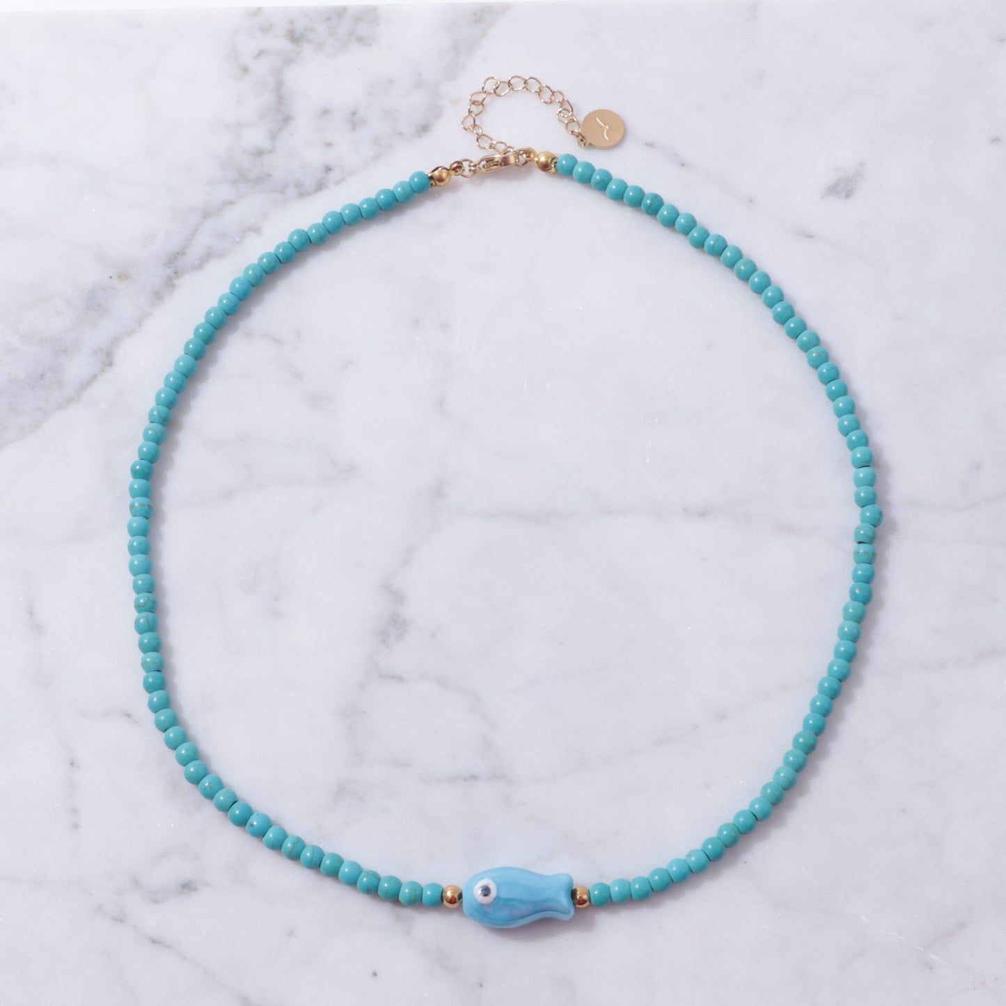 Good Luck Fish Bahama Wood Bead Necklace