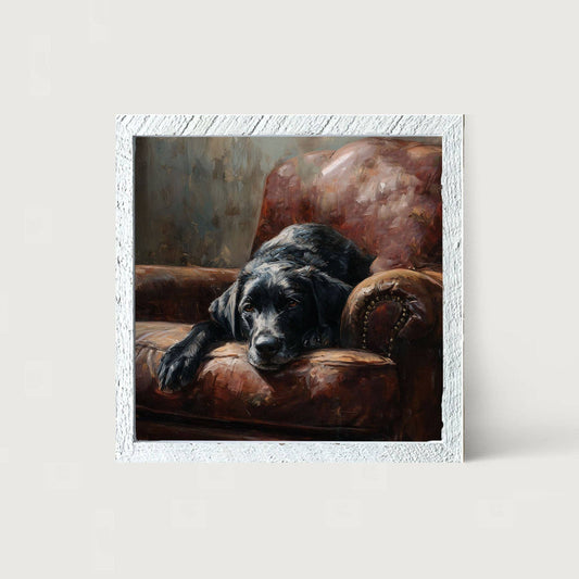 Armchair with Black Lab