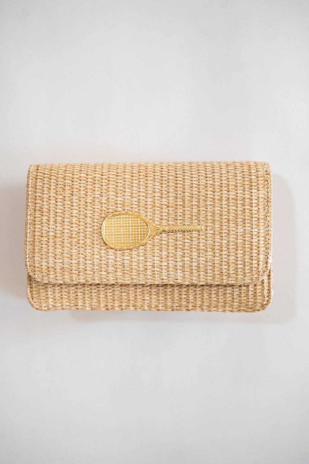 Ruby Straw Clutch- Gold Charm
