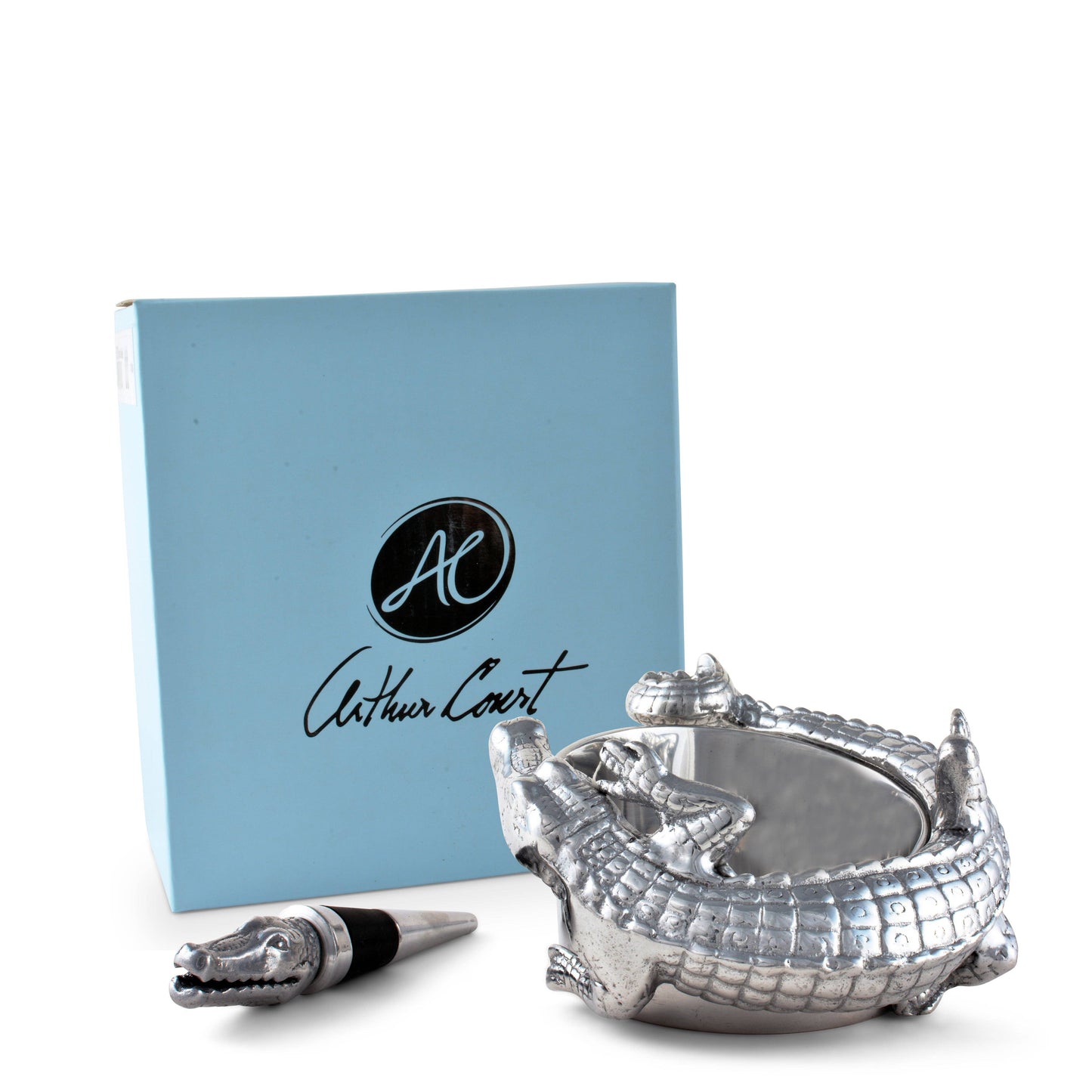 Alligator Wine Coaster and Stopper Set