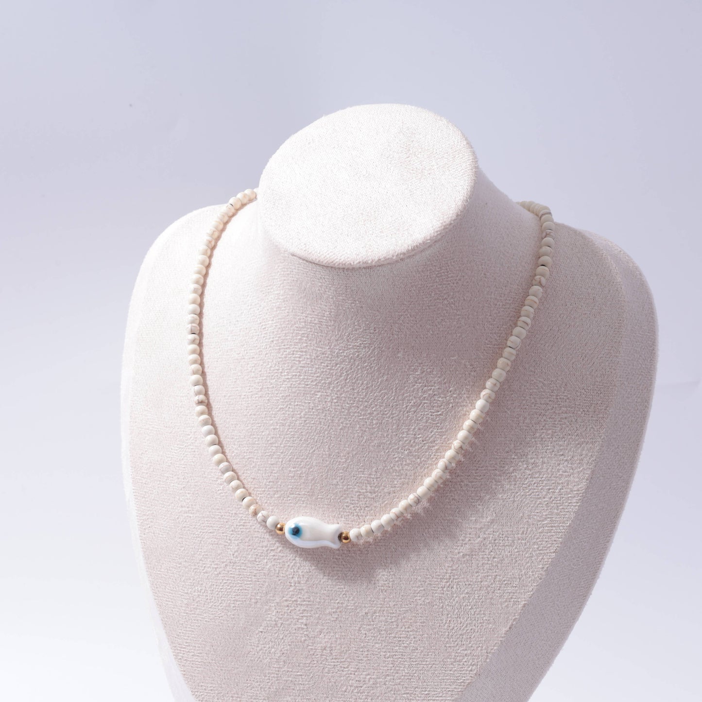 Good Luck Fish Bahama Wood Bead Necklace