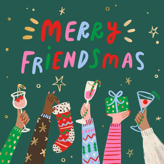 Christmas Cocktail Napkins | Merry Friendsmas -  Foil - 20ct