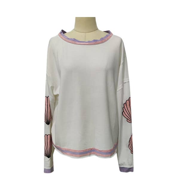 V day heart patch Relaxed fit crewneck long -sleeve shirt