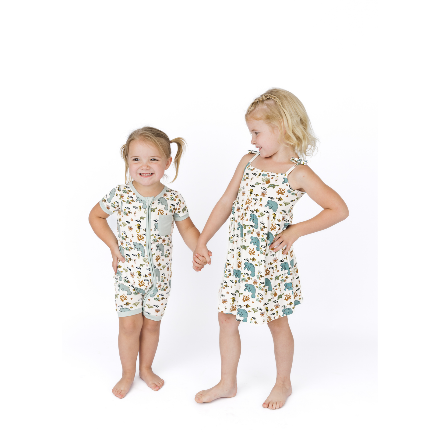 Manatee Bamboo Baby Clothing Shortie Romper Bodysuit