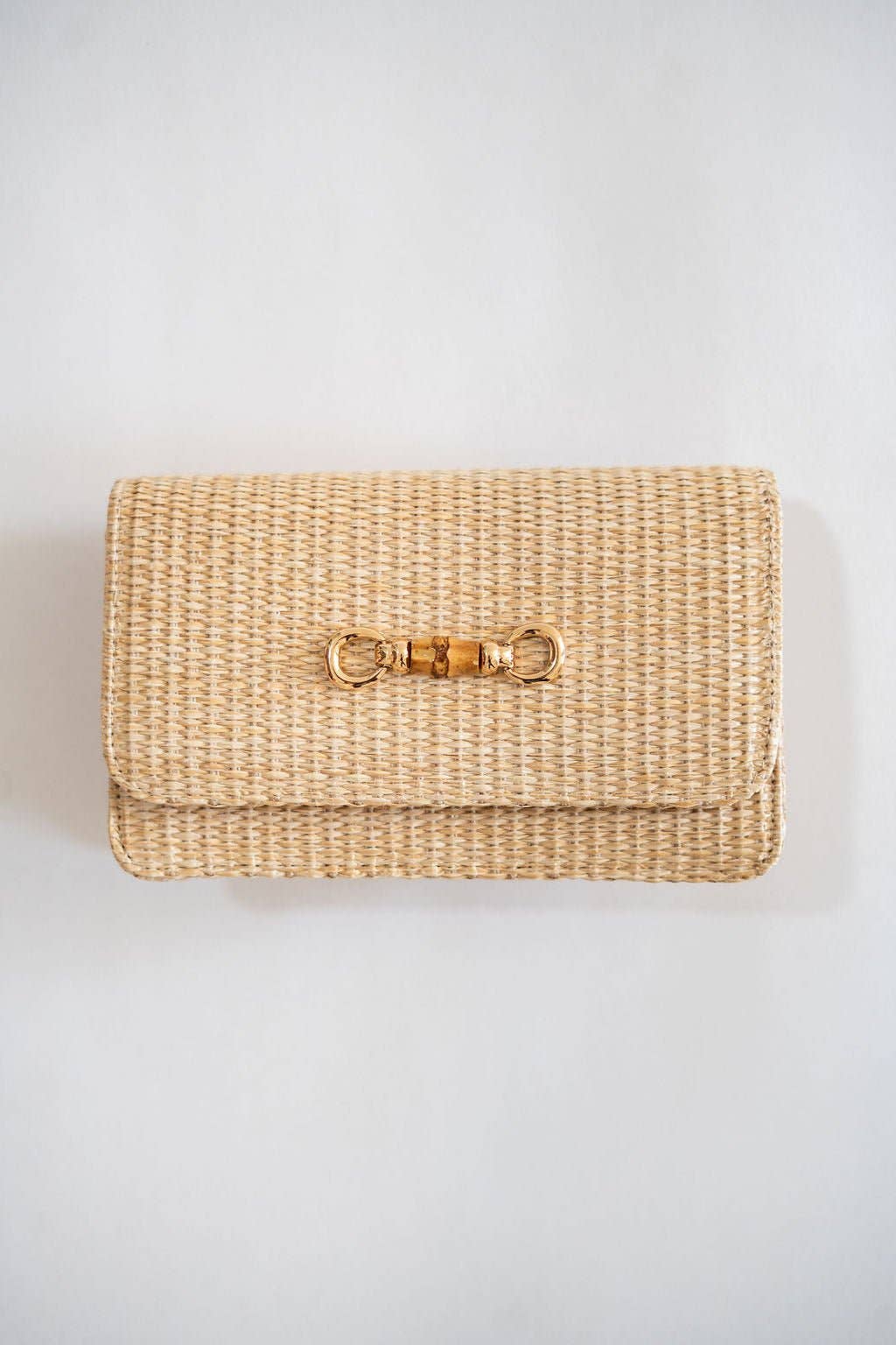 Ruby Straw Clutch- Gold Charm