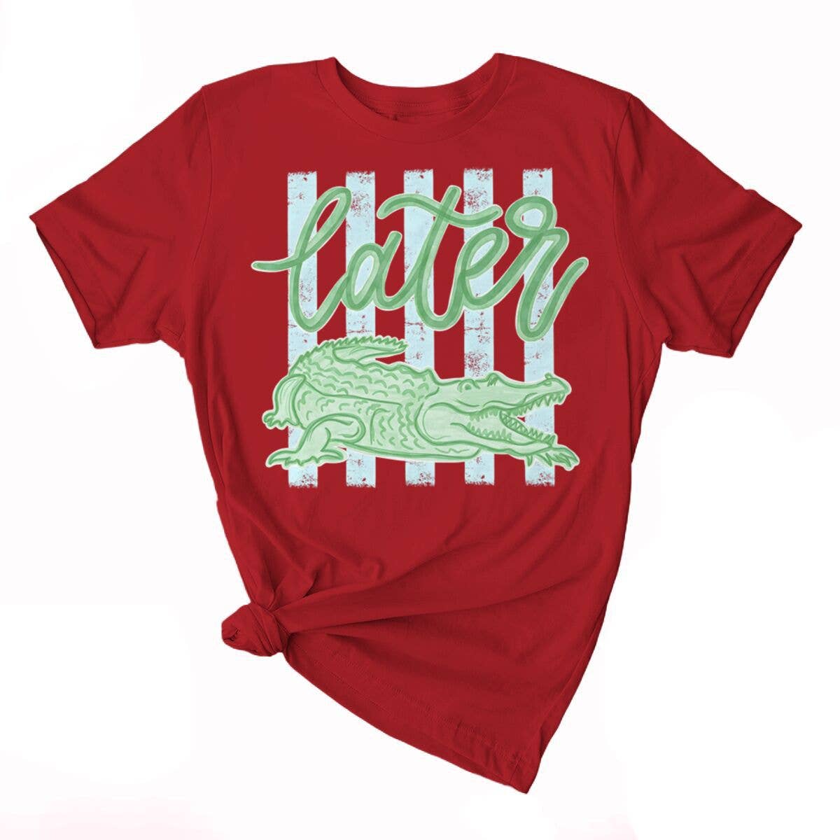 Stripe Later Gator Alligator Graphic Tee Cotton Shirt