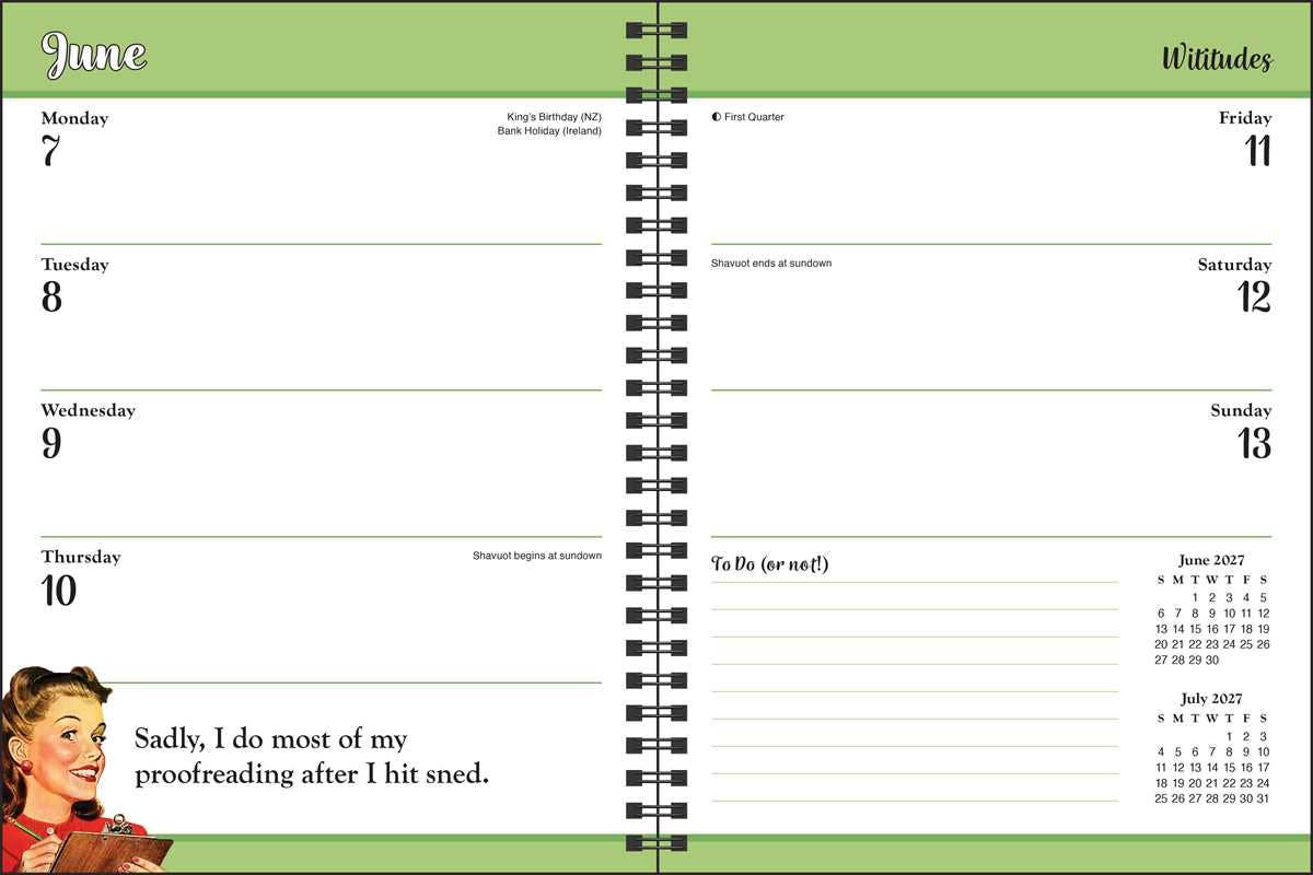 Wititudes 12-Month 2027 Monthly/Weekly Planner Calendar by Wititudes