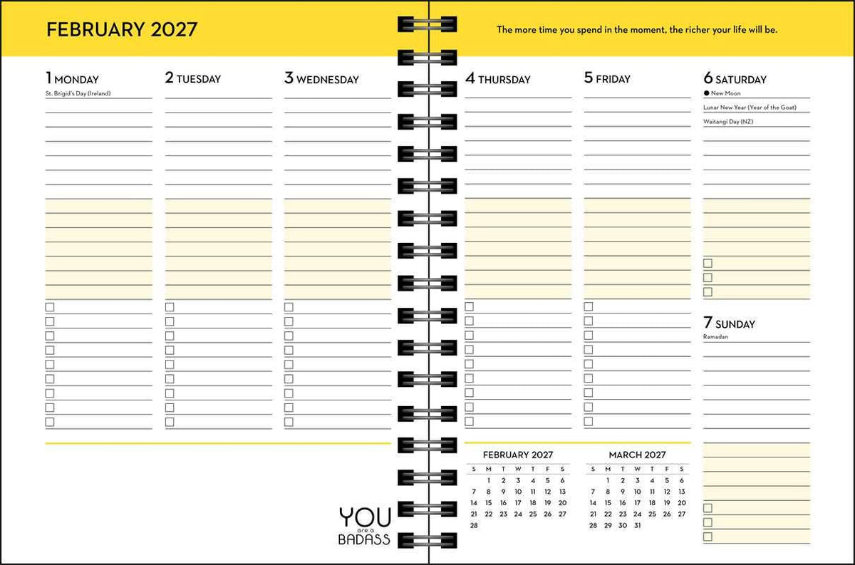 You Are a Badass Deluxe Organizer 17-Month 2026-2027 Weekly/Monthly Planner by Jen  Sincero