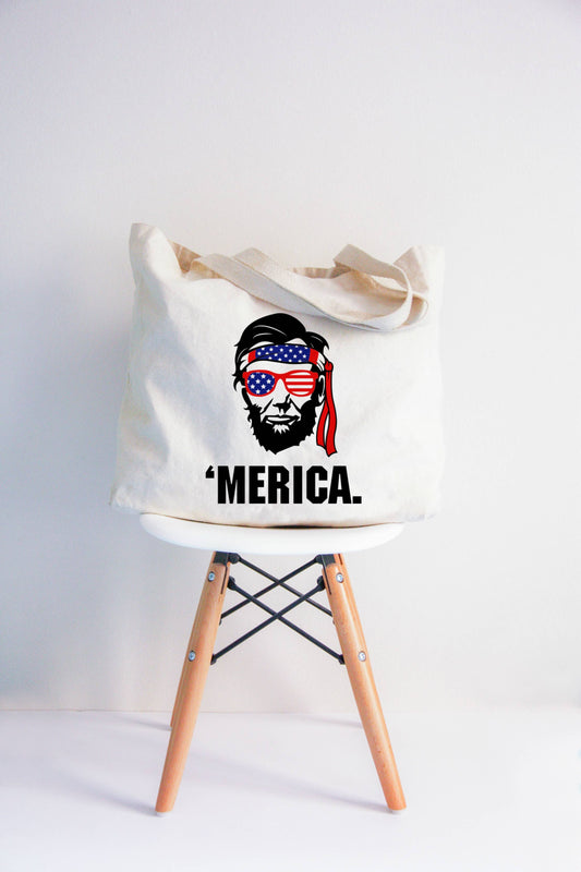 4th of July Lincoln Merica Tote Bag